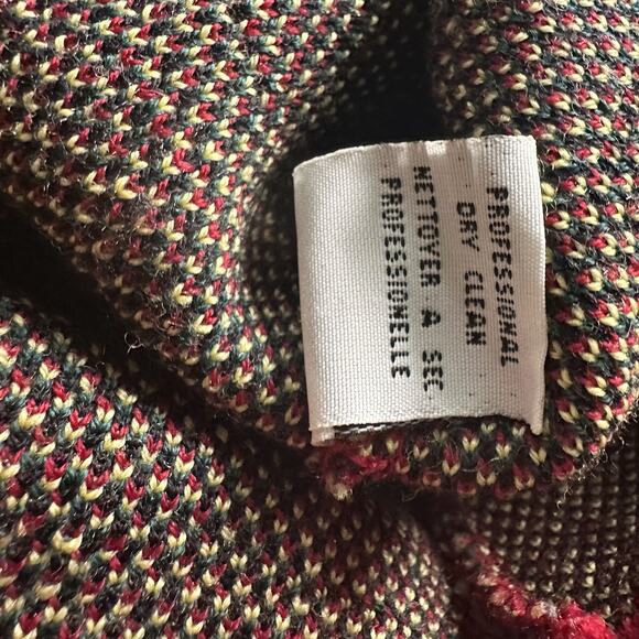 Talbots women S Cardigan Merino Wool Button Red Christmas Plaid made in Italy - Picture 16 of 16